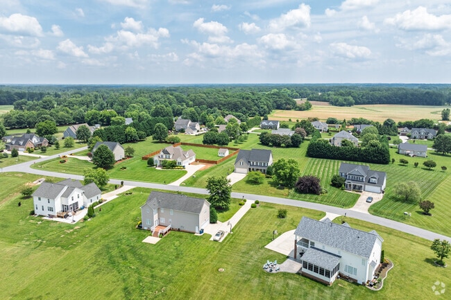 Backyards and green lots shape peaceful living in Browns Summit subdivisions.
