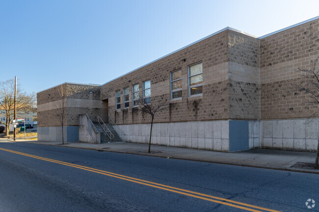 Back side of E-Cubed Academy in Wanskuck, Providence, RI.
