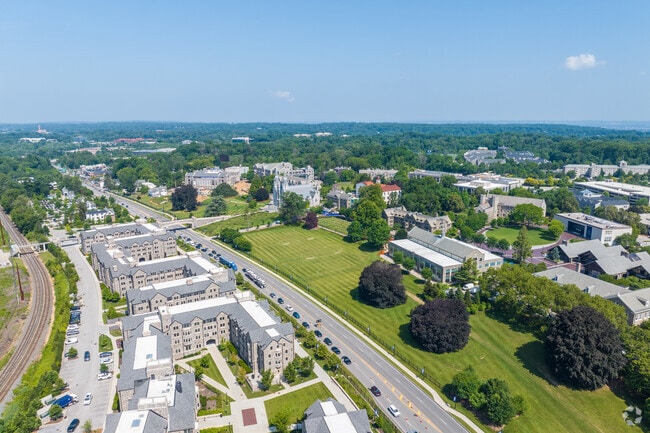 Villanova University sits at the center of the Villanova neighborhood.