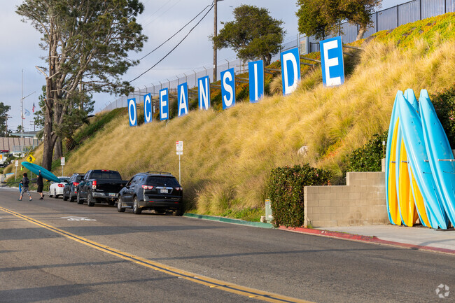 This couple is on their way to kayaking on the north side of Downtown Oceanside.