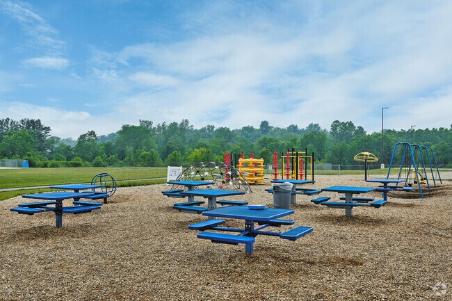 Heritage School's picnic benches are perfect for relaxing during recess in Saline