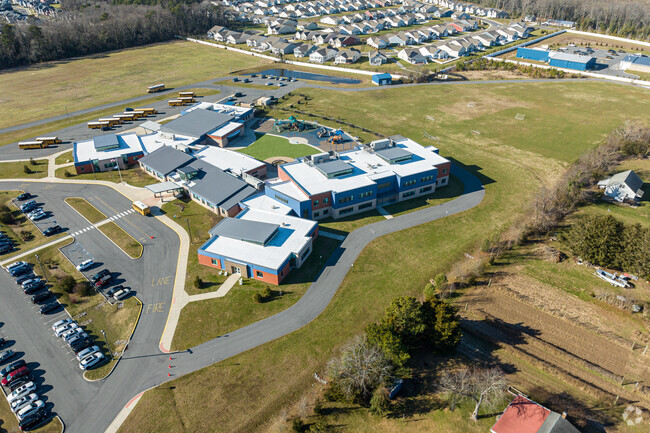 The expansive campus of Love Creek Elementary is best seen from the air.