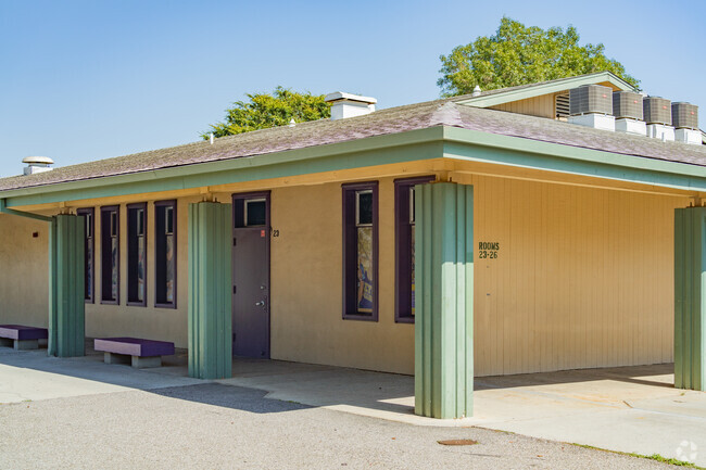 George V. LeyVa Middle School building in Hidden Glen, San Jose, California.