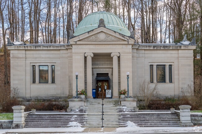 The Field Memorial Library in Conway radiates the stoic resolution of those who live here.