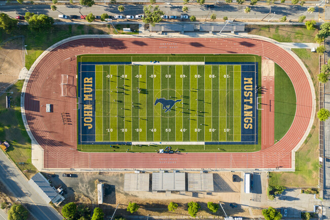 The John Muir football field is perfect for a home game in North Pasadena.