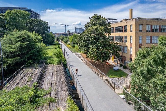 The BeltLine carves a lively path through Poncey-Highland, where nature & city life intertwine.