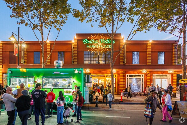 The Castro Valley Marketplace glows during the Downtown Castro Valley Light Parade.
