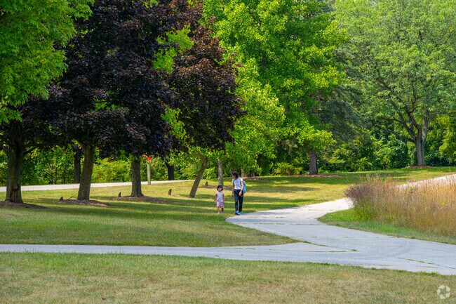 Dunlap's Ox-Bow Park has both paved, and natural trails.
