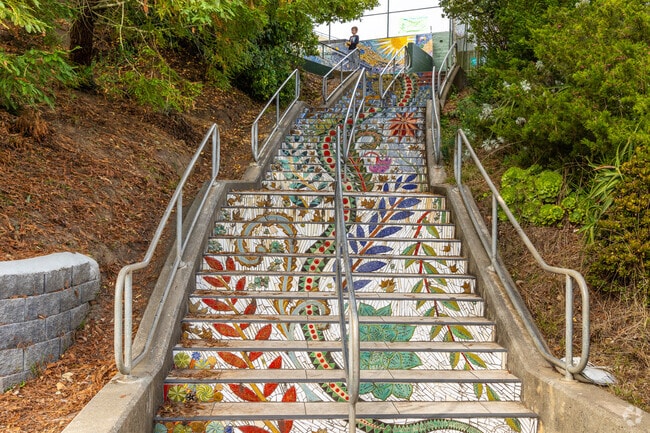 The Dragon Tale steps at Miraloma Elementary School tell a story.