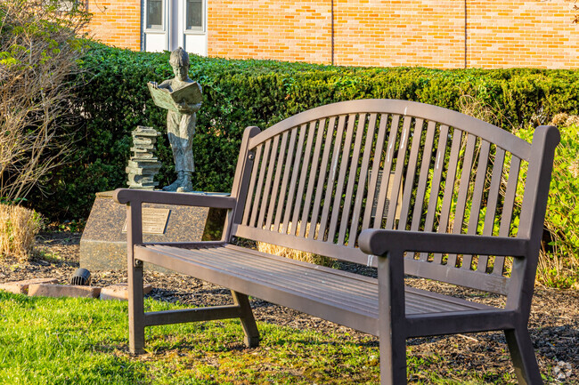 A great place to lead a book outside Theodore Roosevelt Elementary School in Oyster Bay.