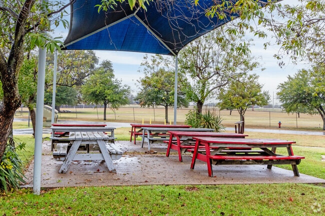 Pat Cooper Elementary has shade covered areas for hot, sunny days.