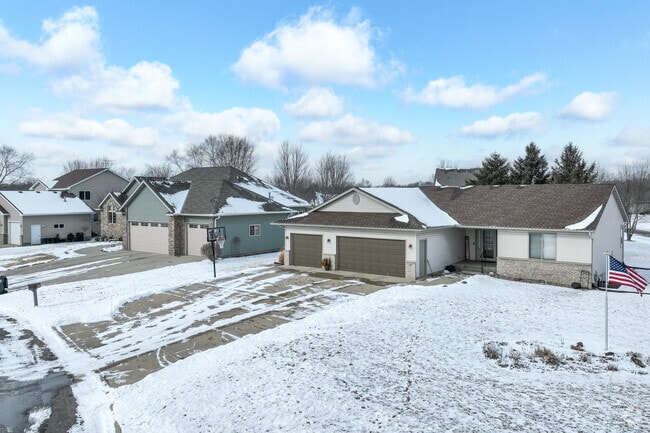 Many of the newer ranch style homes offer three car garages in Owatonna.