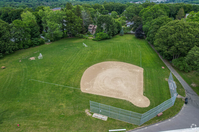 Athletic fields at Joseph E. Fiske Elementary School in the Wellesley neighborhood.