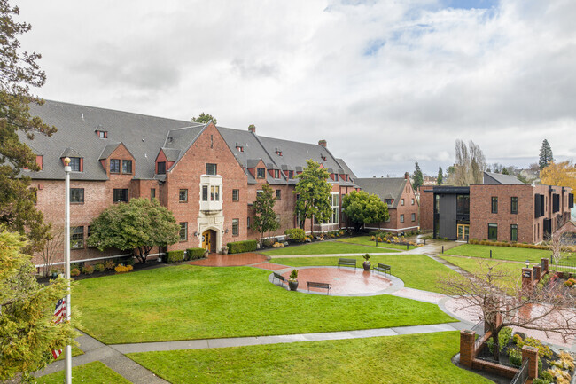Court yard area of Annie Wright School.