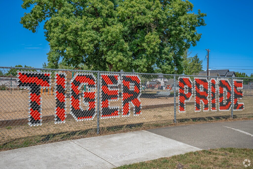 Students show their Tiger Pride at L.C. Tobias Elementary School in Aloha, Oregon.
