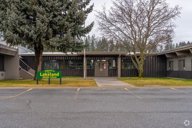 Lakeland Middle School features a wide single story building.