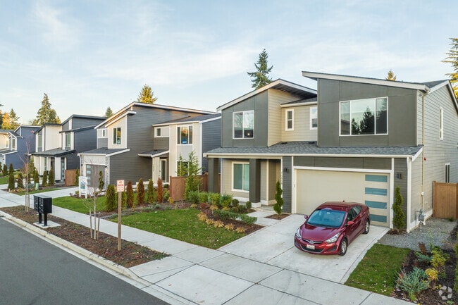 Some streets in Five Corners are lined with modern-designed homes.