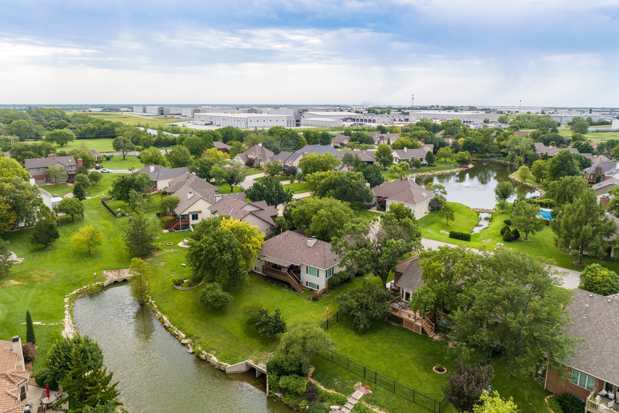 Several of the Willowbend homes back up to water.