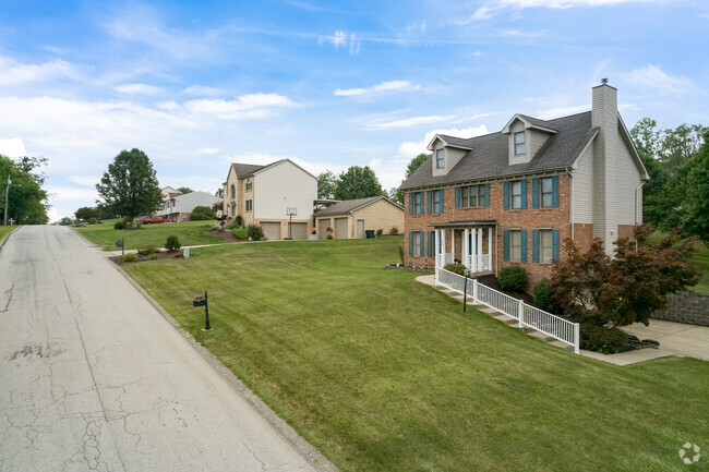New Eagle has rows of homes that line the hilly streets.