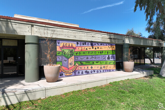 Arizona Conservatory for Arts and Academics in Phoenix is decorated with a mural.