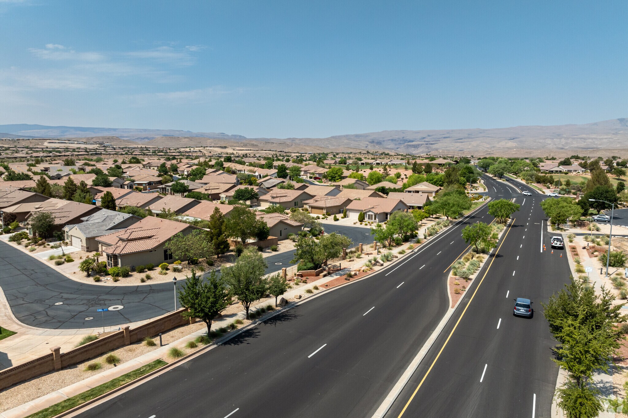 Pioneer Road offers direct access into the neighborhood and out to I-15.