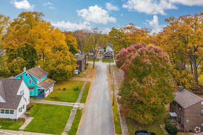 The tree line streets give the Newport neighborhood healthy breathing air year-round.