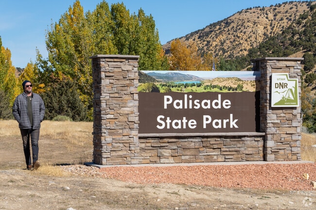 Go for a swim in the reservoir at Palisade State Park in Centerfield.