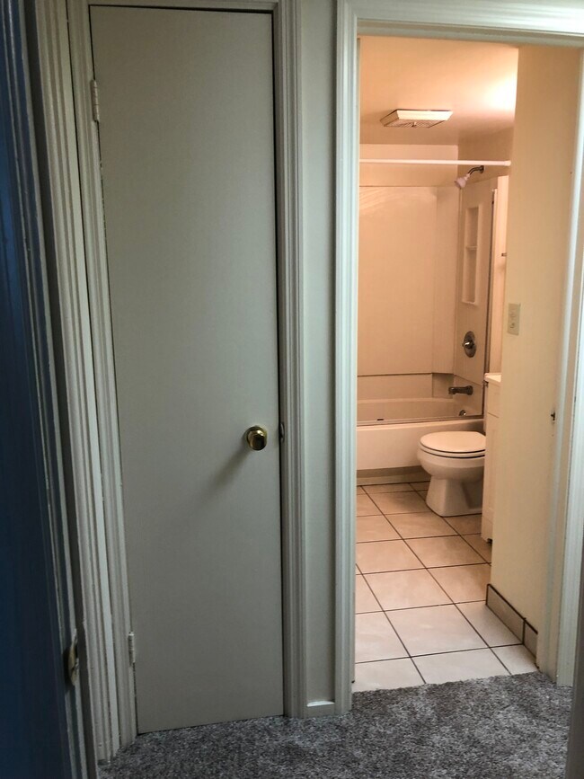 Linen closet in hallway