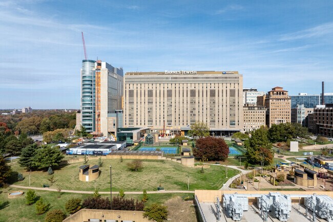 The Barnes Jewish Hospital system is the largest in St. Louis and employs many Mascoutens.