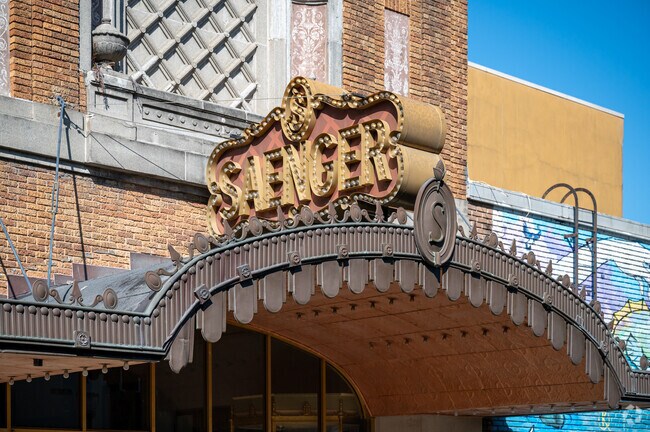The Saenger Theatre is a historic theater and contributing building to the Lower Dauphin Street.
