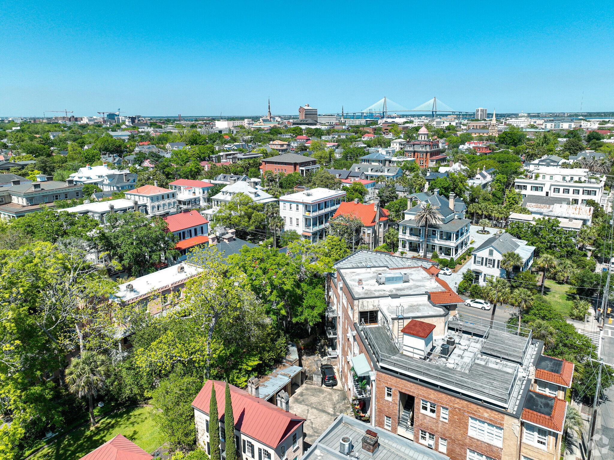 Enjoy the aerial View of the Harleston Village section of Charleston, SC.