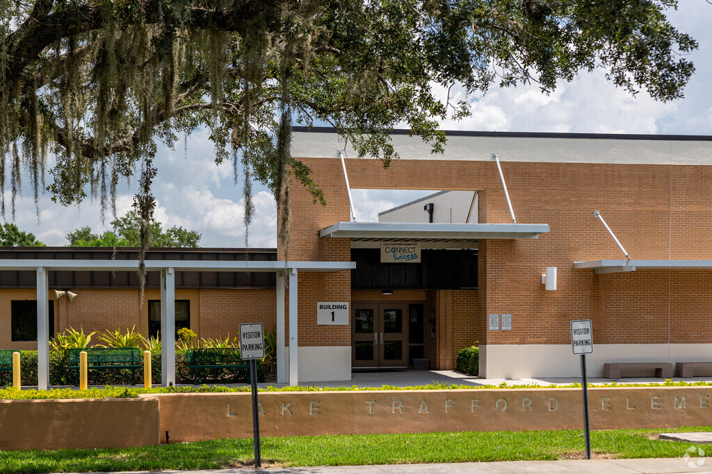 Lake Trafford Elementary School in Immokalee welcomes students through a central main entrance.