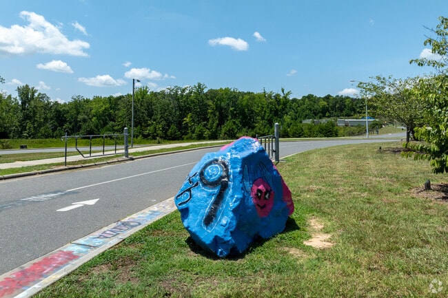 The Palisades Park Elementary School spirit rock in Charlotte, NC.
