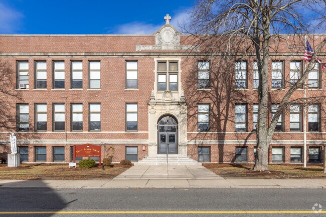 The main entrance to the St Joseph School in Wakefield, MA.