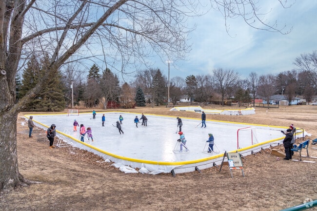 An outdoor ice rink is set up at Wetmore Park each winter.