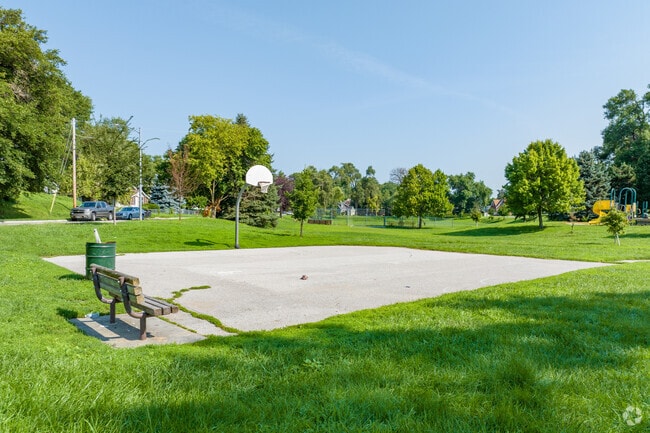 Lake James Park, in North Omaha, features a basketball court for a casual afternoon game.