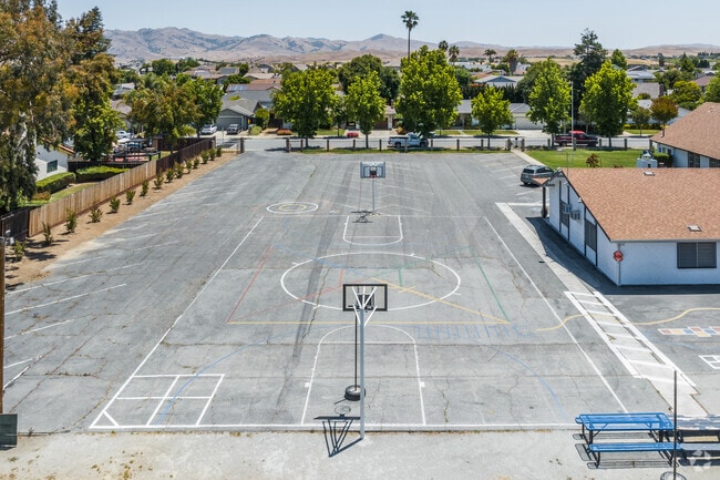 The Calvary Christian School basketball courts provide recreation to its Hollister students.