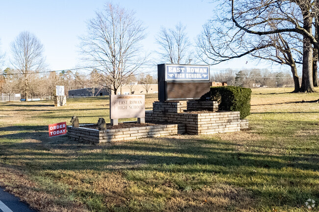 East Rowan High School entrance plaque.