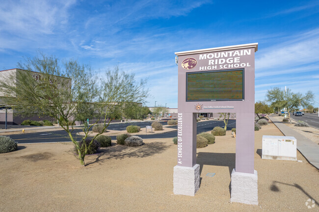 The monument sign greets you at Mountain Ridge High School in Glendale.