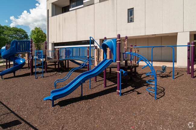 Younger children at Milwaukee Academy of Science enjoy a playground during recess.