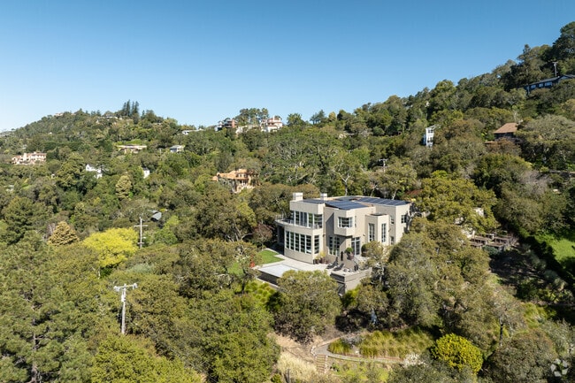 Architectural designs like this are planned to maximize panoramic views of Mt. Tam.