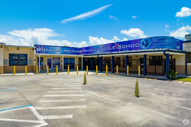 Welcome to the main entrance of Ronald Mcnair Magnet Middle School.