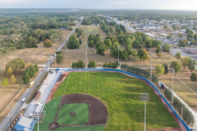 In First Street Riverfront, homes and Indiana State University fields sit shoulder-to-shoulder.
