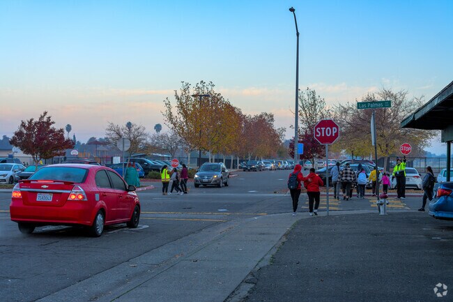 Crossing guards keep children safe at Las Palmas Elementary.