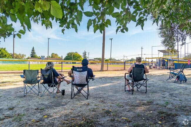 Baseball practices are common under the trees at Sutter Park.