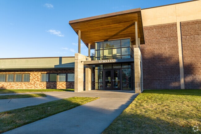 Seth Woodard Elementary features a large gymnasium entrance.