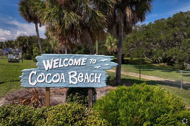 Happy welcome signage to Cocoa Beach