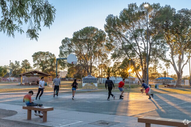 The Mission Manor Park basketball court is a popular hangout for Sunnyside teens.