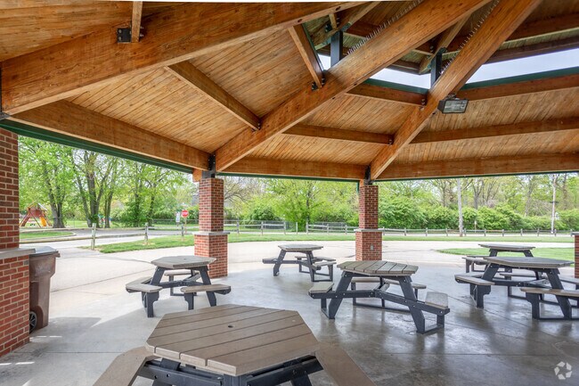 Picnic shelter at Beech Acres Park near Sherwood.