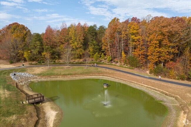 Some walking trails will take visitors alongside a beautiful fountain at Oak Ridge Town Park.